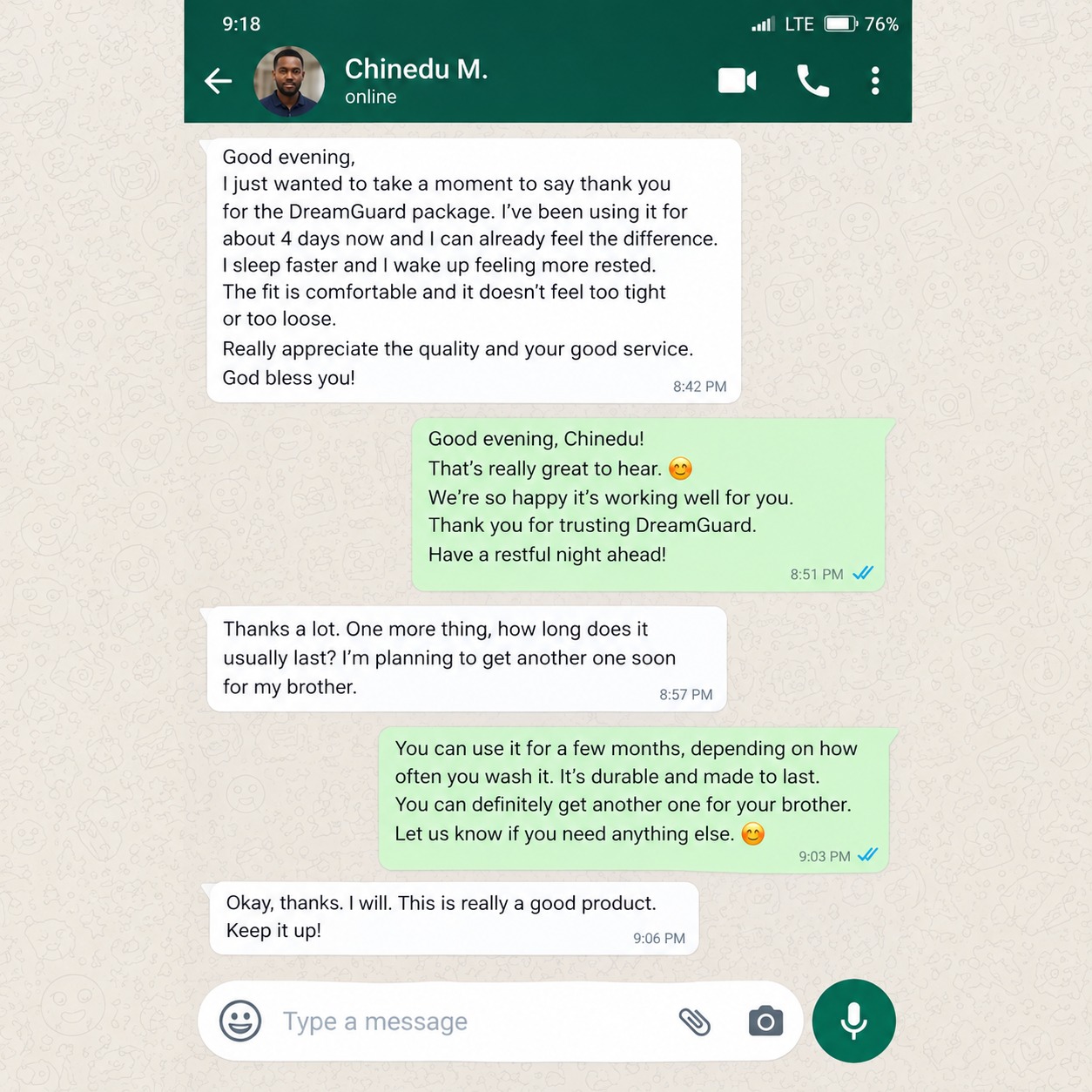 Customer feedback 1